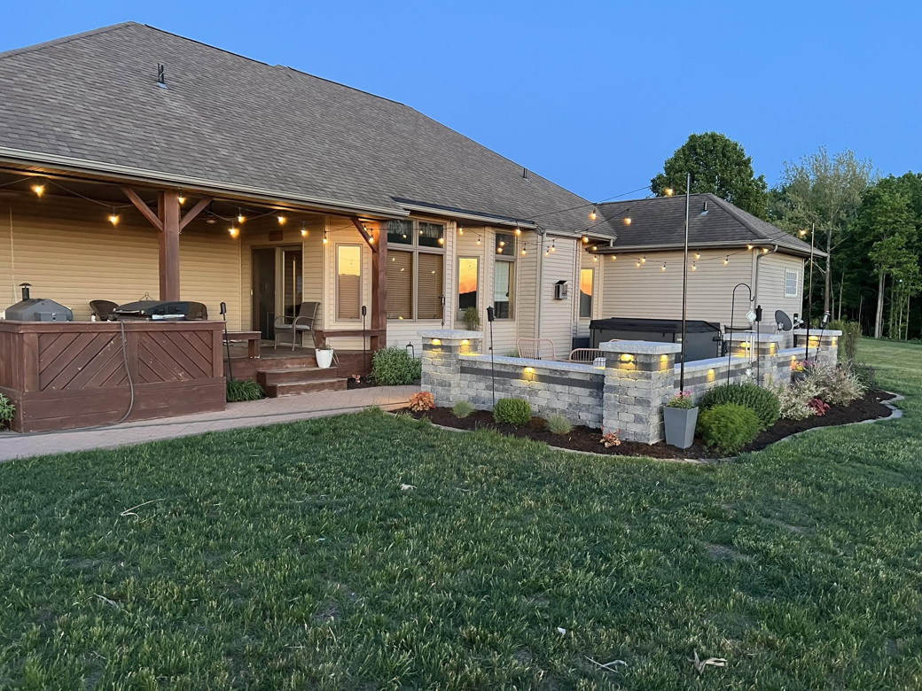 Landscaping and lawn care on a Northeast Indiana property