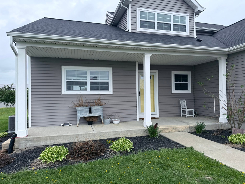 Siding and roofing work on a Northeast Indiana home